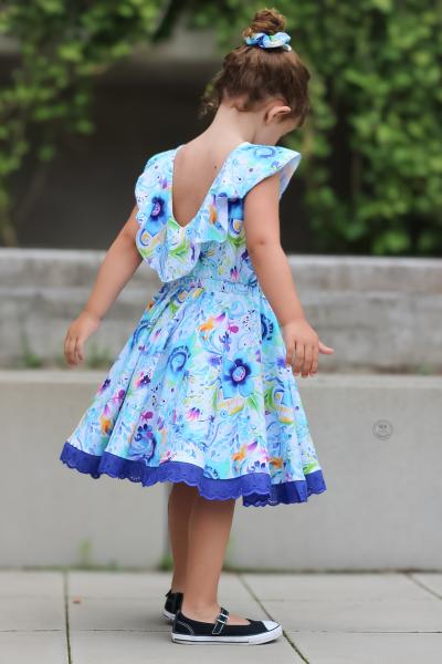 Crazy Paisly Flowers Blau